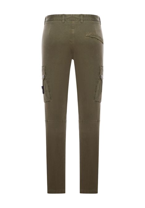 pantaloni stretch organic broken twill cotton uomo verde militare STONE ISLAND | K2S15 3100034 S00L1V0154
